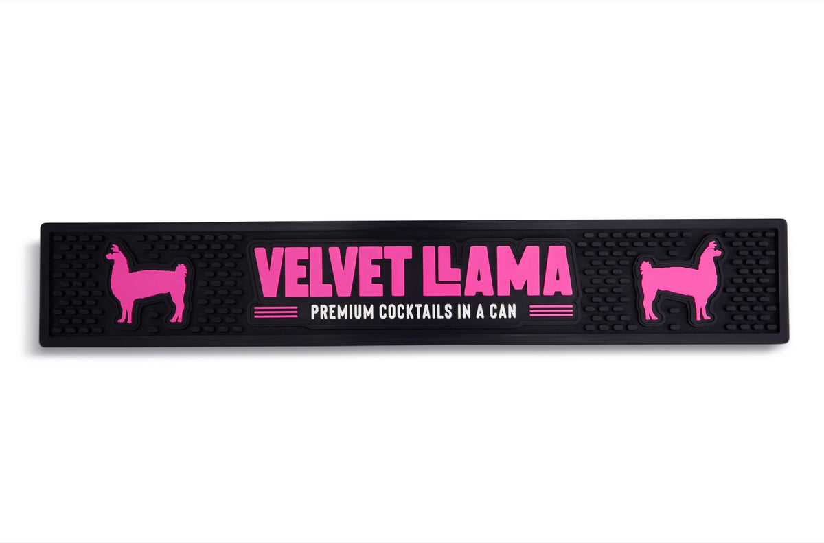 Black Velvet Llama bar rail mat, top view