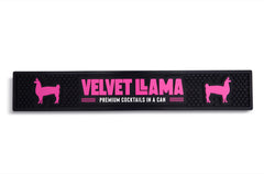 Black Velvet Llama bar rail mat, top view