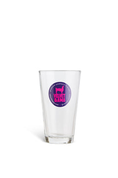 Velvet Llama logo pint glass