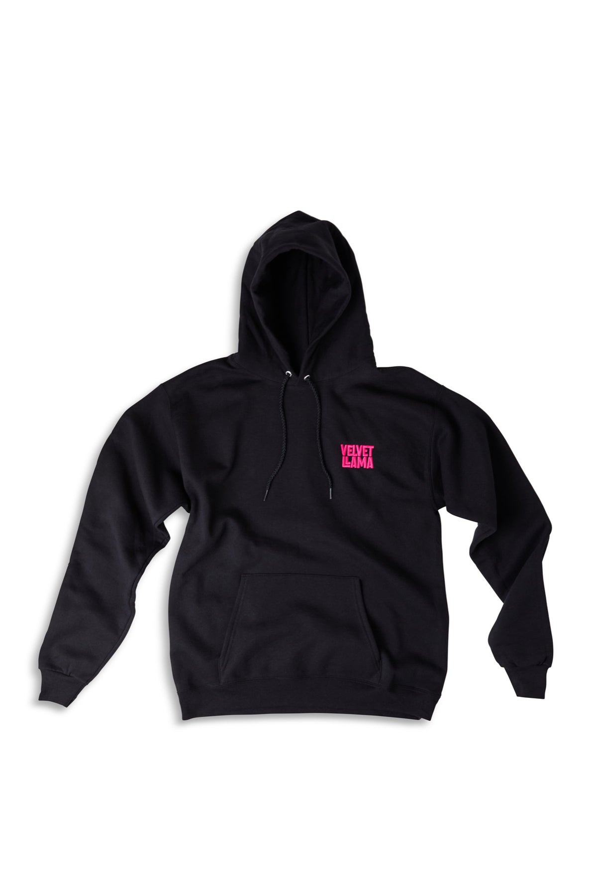 Black Velvet Llama embroidered hoodie