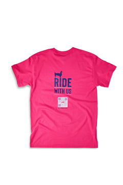 Magenta Velvet Llama graphic tee, back graphic